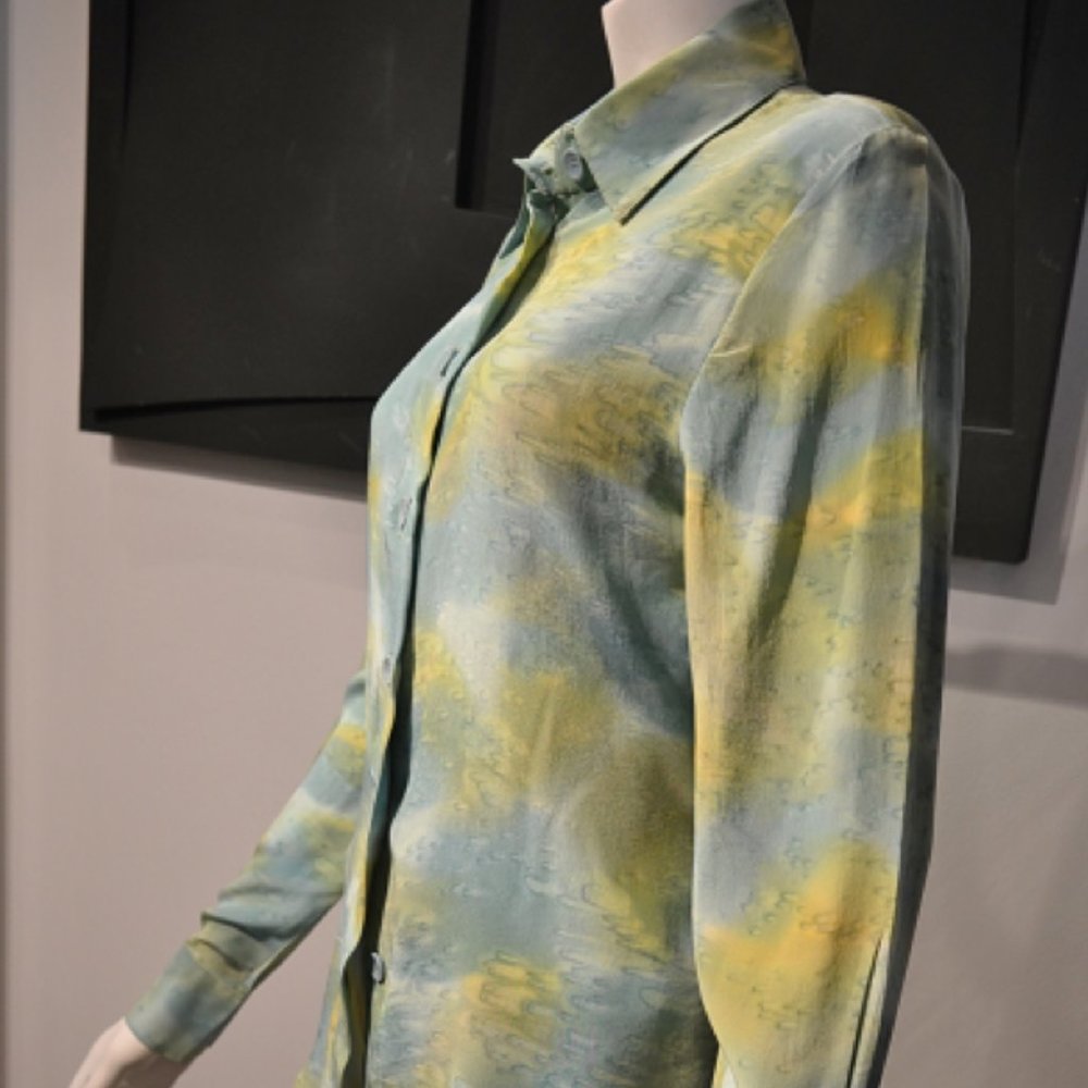 Nicole Lassman Vintage Tie Dye Silk Classic Shirt - Picture 2 of 8